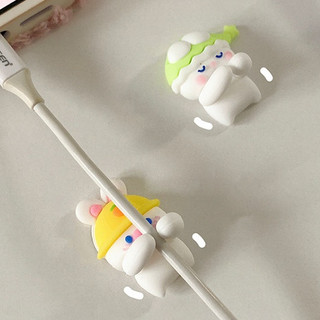 Set 2 Miếng Kẹp Dây Sạc Điện Thoại Họa Tiết Hoạt Hình Dễ Thương, Giá Đỡ Dây Sạc Điện Thoại iPad