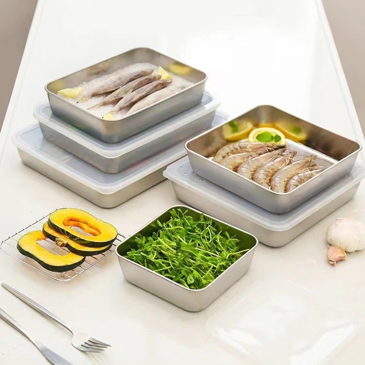 Hộp Đựng Thực Phẩm - Hộp Inox Nắp Nhựa