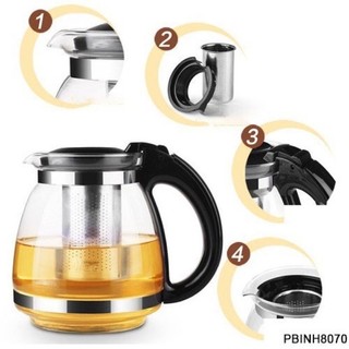 Ấm Trà Thuỷ Tinh Có Lưới Lọc 1l5 Cao Cấp Đẹp Mắt
