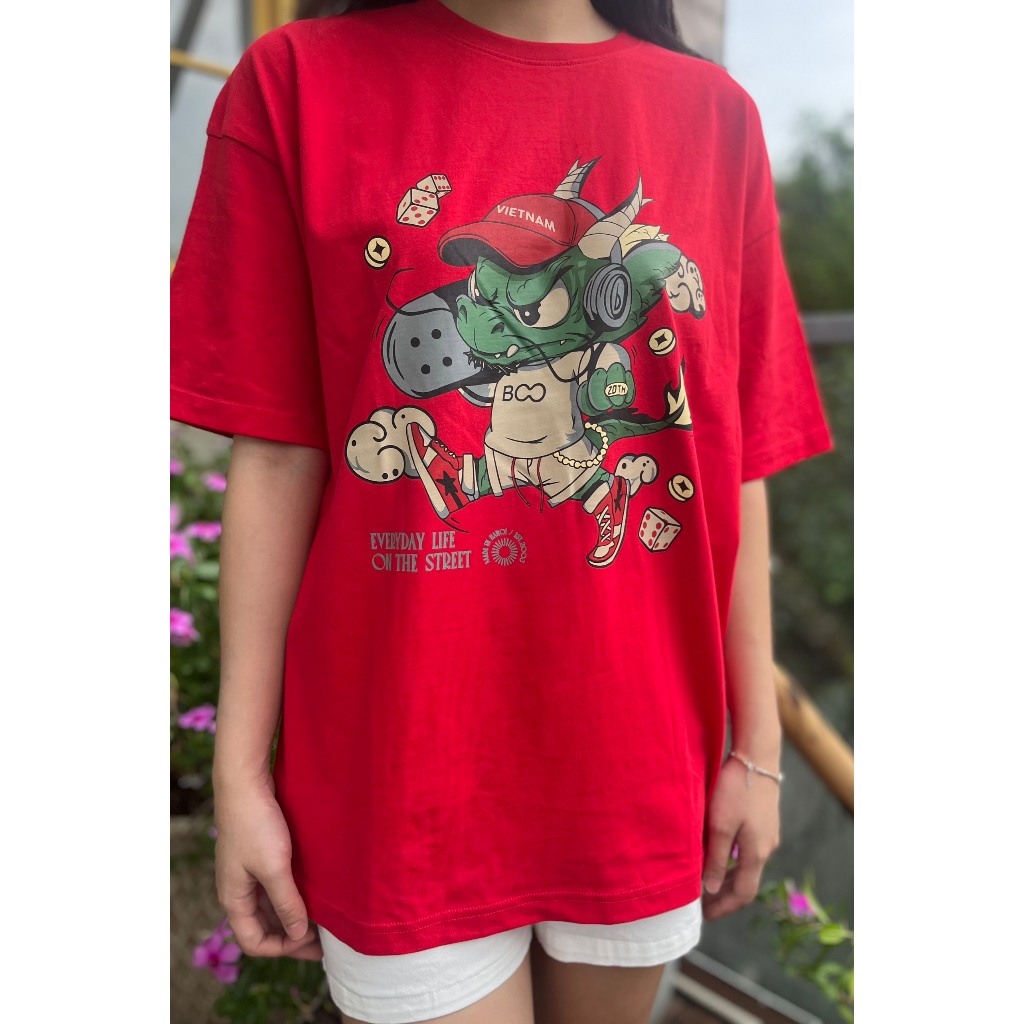 Ảnh Áo Thun BOO Unisex Regular In Graphic Rồng Trượt Ván Hoan Hỷ 20 Năm 2