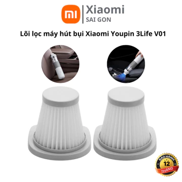 Lõi lọc máy hút bụi cầm tay mini Xiaomi Youpin 3Life V01, dùng thay thế đầu lọc cũ, hỗ trợ máy hoạt động mạnh mẽ hơn