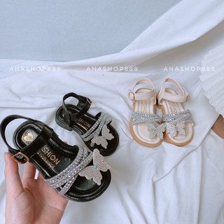 [FORM TO] Dép Sandal Dép Quai Hậu Xỏ Ngón Đính Nơ Đá Sáng Lấp Lánh Bé Gái 2-15 Tuổi K259