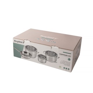 [TRẢ GÓP 0%] Bộ nồi Berghoff Hotel Downdraft 4 món có quánh và chảo 24 cm, Hàng chính hãng, Bảo hành 24 tháng.
