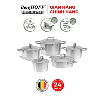 [TRẢ GÓP 0%] Bộ nồi Berghoff Meta 5 món có quánh và chảo 24 cm, Hàng chính hãng, Bảo hành 24 tháng.