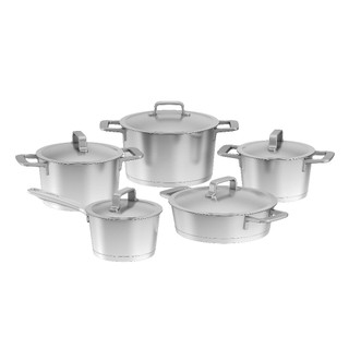 [TRẢ GÓP 0%] Bộ nồi Berghoff Meta 5 món có quánh và chảo 24 cm, Hàng chính hãng, Bảo hành 24 tháng.