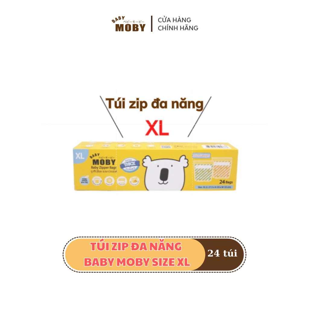 Ảnh Túi Zip Đa Năng Tiện Lợi Baby Moby Size XL (24 túi/hộp) 1