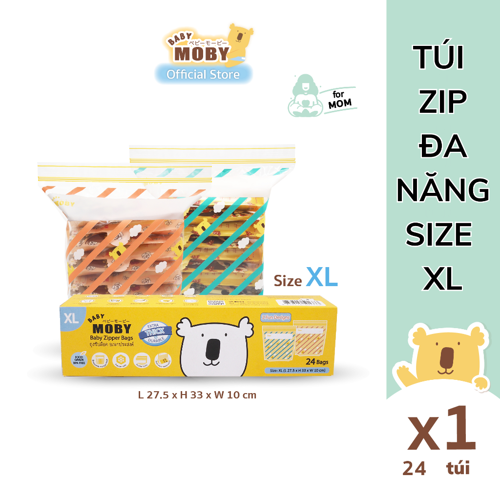 Ảnh Túi Zip Đa Năng Tiện Lợi Baby Moby Size XL (24 túi/hộp) 2