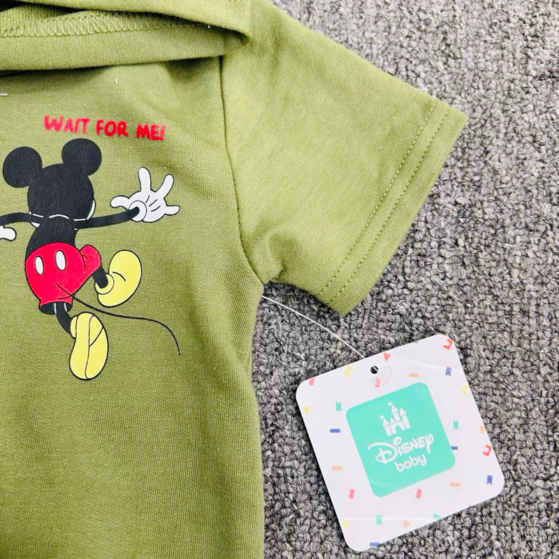 Bộ hè bé trai 12-24m (9-14kg) 0904L áo cộc tay có mũ + quần short set xuất dư cotton mềm mát