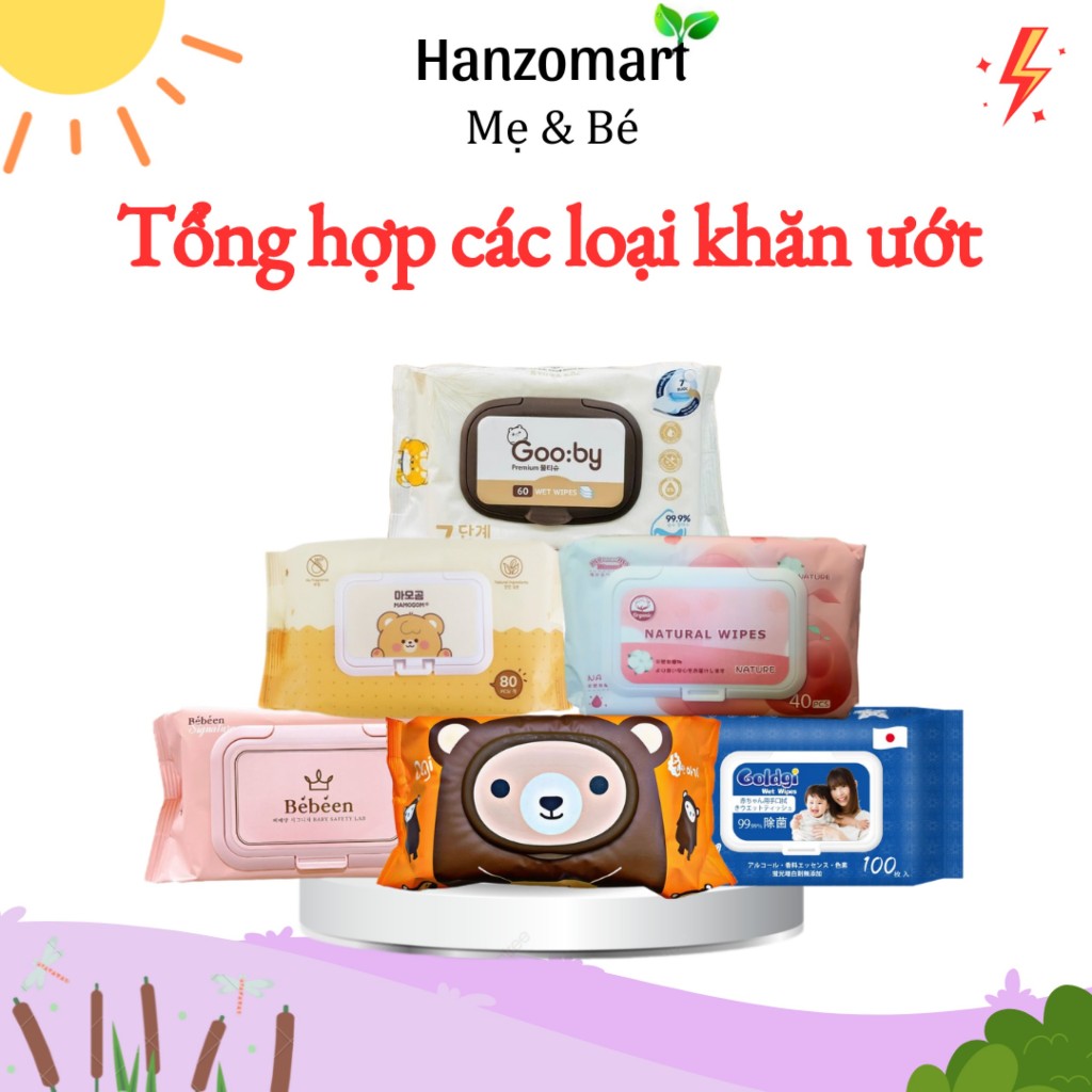 Khăn ướt cho bé các loại gooby gumi hanzomart