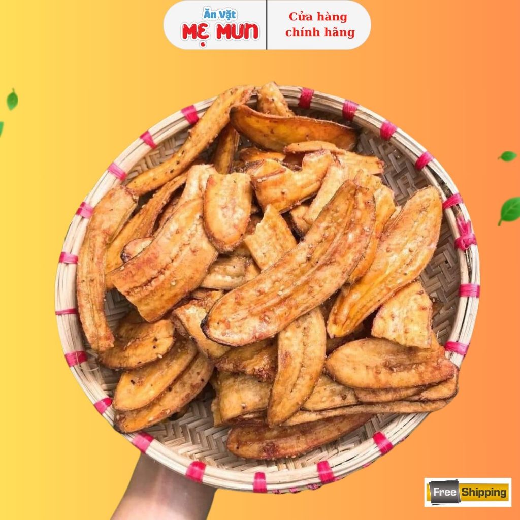 500Gr Chuối Sấy Mè Gừng Thơm Ngon, Giòn Tan, Đóng Túi Zip Sạch Sẽ