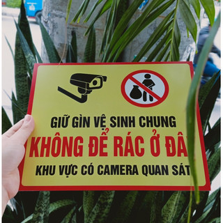 BIỂN BÁO KHÔNG ĐỔ RÁC, ALU + MICA (thay đổi nội dung theo yêu cầu)