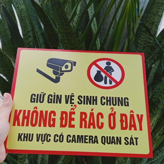 BIỂN BÁO KHÔNG ĐỔ RÁC, ALU + MICA (thay đổi nội dung theo yêu cầu)