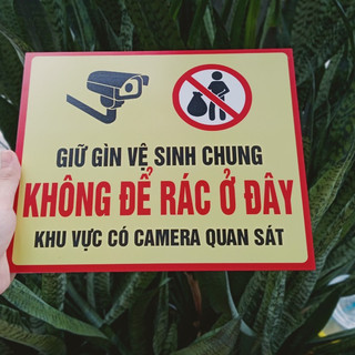 BIỂN BÁO KHÔNG ĐỔ RÁC, ALU + MICA (thay đổi nội dung theo yêu cầu)