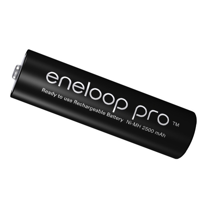 1 viên Eneloop Panasonic AA PRO màu đen (Bản xuất khẩu - 2500mAh - 500 lần sạc - Điện áp 1,2v - 1,5v)