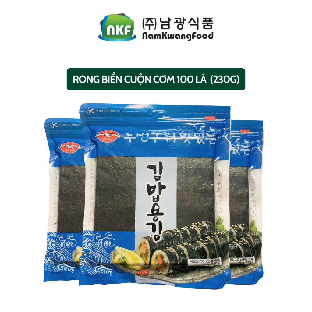 Rong biển Cuộn Cơm NKF Combo 3 gói Lá Rong Đã Nướng Ép 2 Lớp Túi Zíp ...