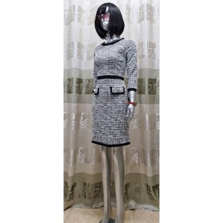 Đầm công sở cổ tròn tay lửng EN FOCUS STUDIO