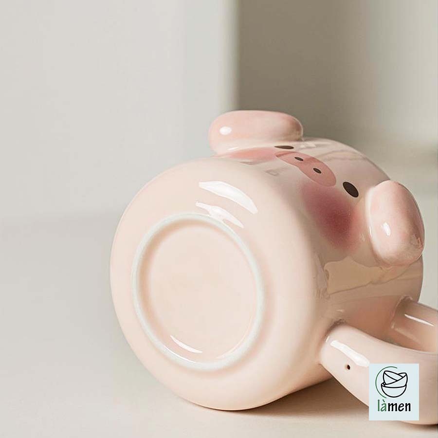 [Bảo Hành Bể Vỡ] Cốc Sứ Có Quai In Hình Heo 3D, Quà Tặng Sinh Nhật, Decor Siêu Xinh CSU009