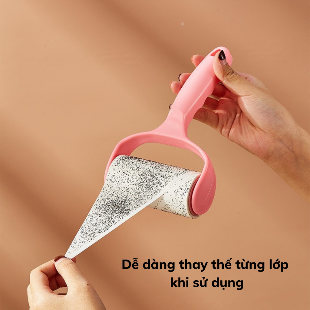 Cây Lăn Bụi Làm Sạch Quần Áo, Chăn Ga, Đệm Sofa, Thanh Lăn Lông Chó Mèo Có Lõi Thay Thế Tiện Lợi