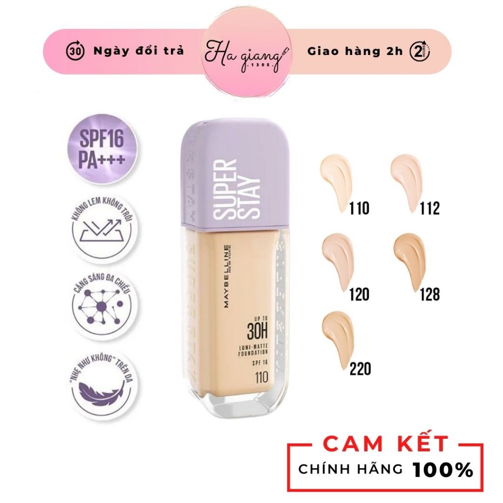 Kem nền Maybelline Superstay Lumi Matte 30H Foundation che phủ nhẹ mặt ...