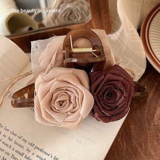 [🔥XƯỞNG SALE SẬP SÀN🔥] Kẹp Tóc Càng Cua Hoa Hồng Khô Sang Trọng Cổ Tích Size 13cm K327