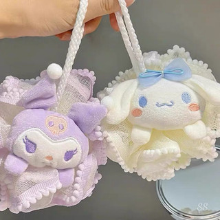 T&T0218 Bông tắm tạo bọt vải lưới hình thú nhồi bông KUROMI, tẩy tế bào chết