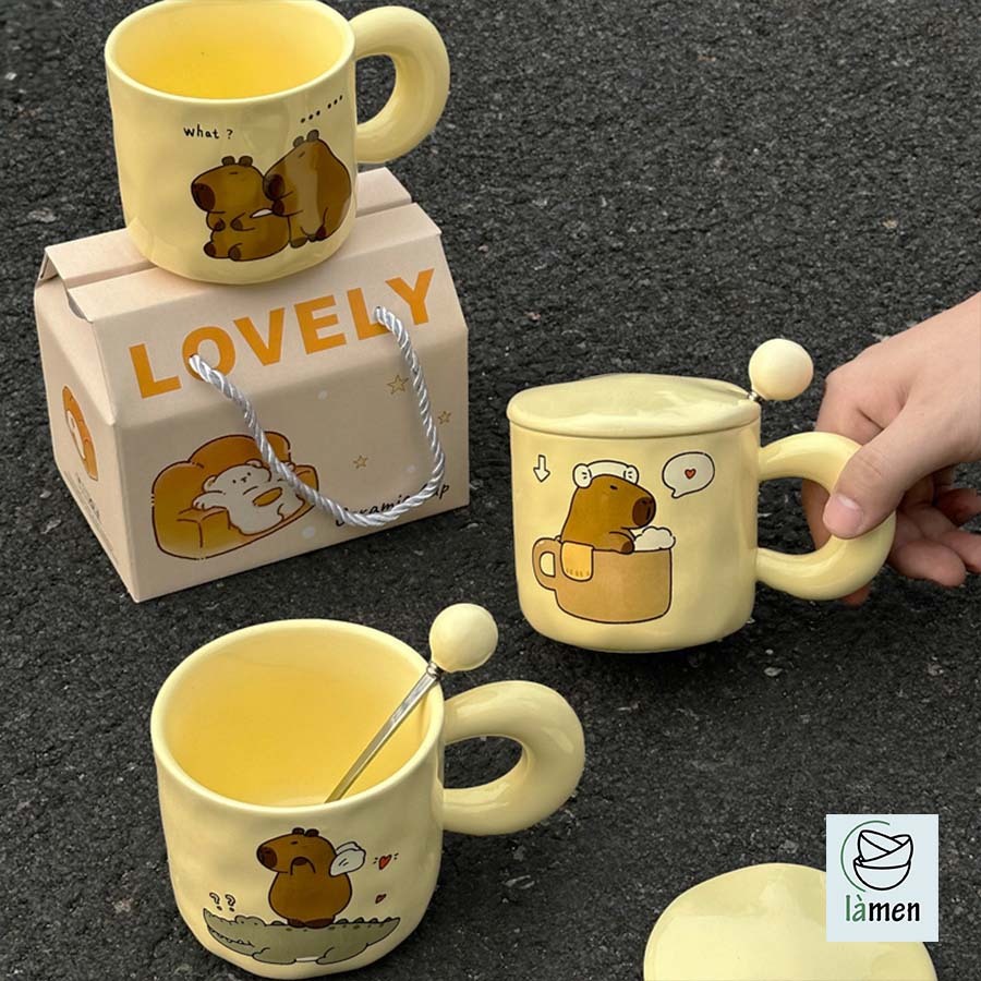[XẢ HÀNG] Cốc Sứ Capybara Hot Trend , Ly Sứ Làm Quà Tặng, Decor, Uống Trà, Cafe Siêu Xinh CSU013