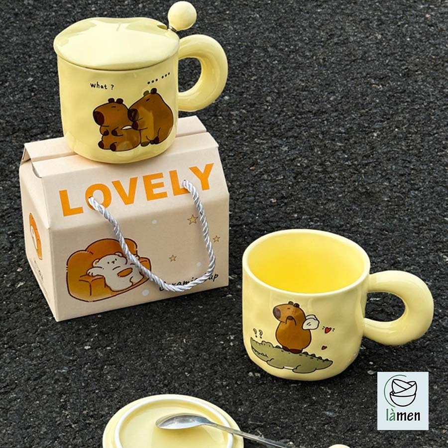 [XẢ HÀNG] Cốc Sứ Capybara Hot Trend , Ly Sứ Làm Quà Tặng, Decor, Uống Trà, Cafe Siêu Xinh CSU013