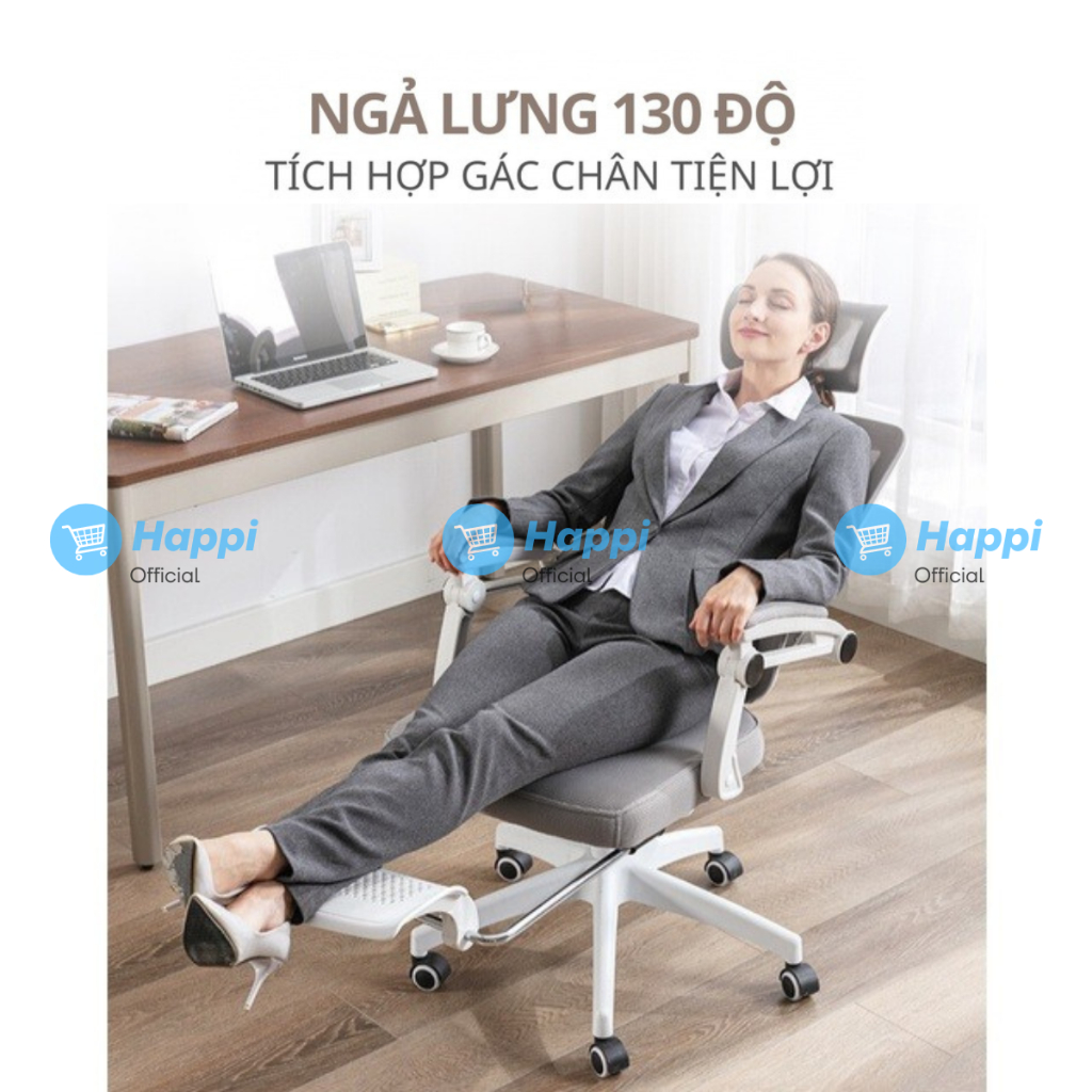 Ghế Công Thái Học Xoay Văn Phòng CTH-27 Có Tựa Đầu Gác Chân Cao Cấp ...