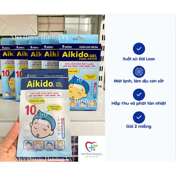 CHÍNH HÃNG | Miếng dán hạ sốt Aikido Gel - Giảm nóng sốt an toàn, dễ sử dụng (Hộp 6 miếng/Túi 2 miếng)
