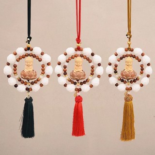 Khánh Treo Xe Ô Tô Phong Thủy Liên Hoa Phật, Khánh Phật Liên Hoa Sen Trắng Gỗ Hoàng Dương - Mang Lại May Mắn, Tài Lộc