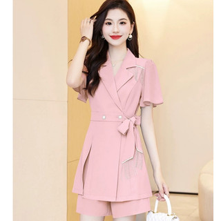 SET Bộ TUARUA Nữ Tính Đính Nút Eo Thắt Nơ Xinh Xắn Sang Trọng