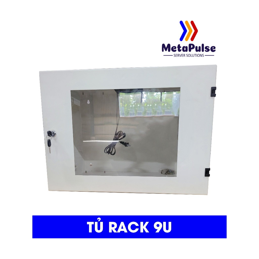 Tủ Rack 9U 600x450x440, Tủ Mạng Treo Tường Cửa Kính, Sơn Tĩnh Điện ...