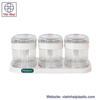 Bộ 3 Hủ Gia Vị Việt Nhật Kèm Thìa Cao Cấp 2936