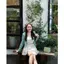 Set 3sp áo 2s + cv viền bèo + áo nhiều nơ xanh mint - Trắng 🔥𝐇𝐨𝐚̉ 𝐓𝐨̂́𝐜🔥 𝐌𝐄𝐎𝐈𝐍𝐃𝐀𝐇𝐎𝐔𝐒𝐄
