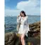 SET ÁO NƠ ĐÔI VÀ CHÂN VÁY TẦNG MÀU TRẮNG, SET BIKINI, ĐỒ ĐI BIỂN NỮ | MEOINDAHOUSE