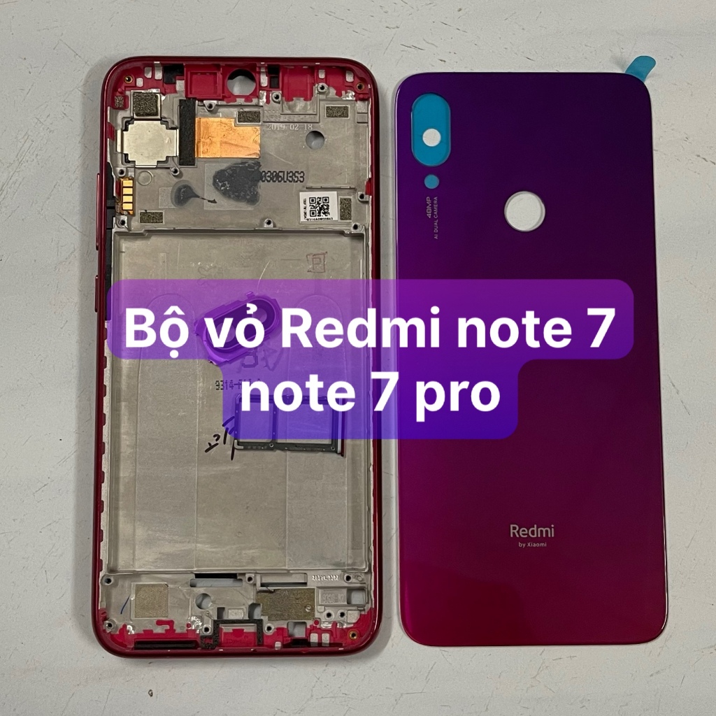 bộ vỏ Redmi note 7 / Note 7 pro ,kèm khay sim,phím,kính camera | Shopee ...