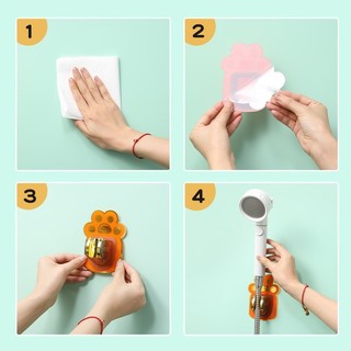 Giá treo vòi hoa sen, móc đỡ vòi sen vòi xịt họa tiết dễ thương dán tường chịu lực, giá đỡ vòi xịt toilet
