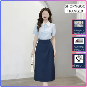 Chân Váy Chữ A Dài Qua Gối_SHOPNGOCTRANG19_Chất Liệu Vitex_Thời Trang Hè 2024_A70cm