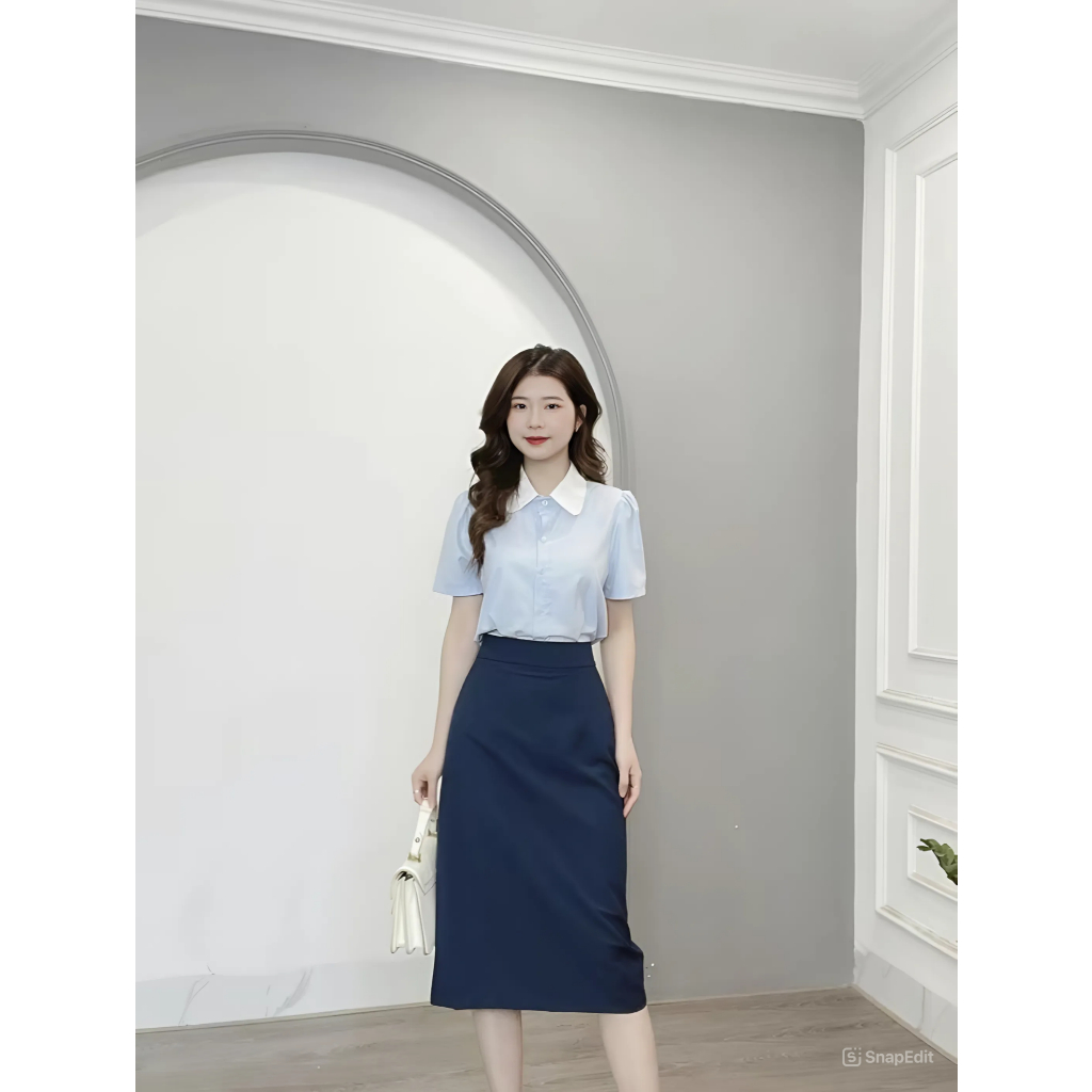 Chân Váy Chữ A Dài Qua Gối_SHOPNGOCTRANG19_Chất Liệu Vitex_Thời Trang Hè 2024_A70cm