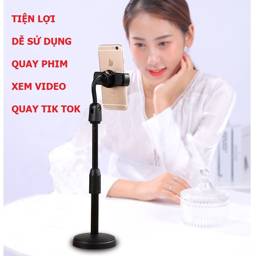 Giá Đỡ Kẹp Điện Thoại L08 Đế Tròn Để Bàn - Cao Tối Đa 33cm - Chính Hãng HD DESIGN
