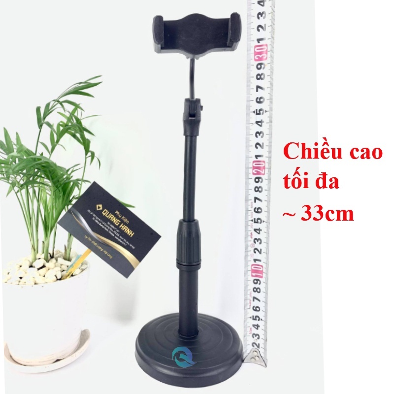Giá Đỡ Kẹp Điện Thoại L08 Đế Tròn Để Bàn - Cao Tối Đa 33cm - Chính Hãng HD DESIGN