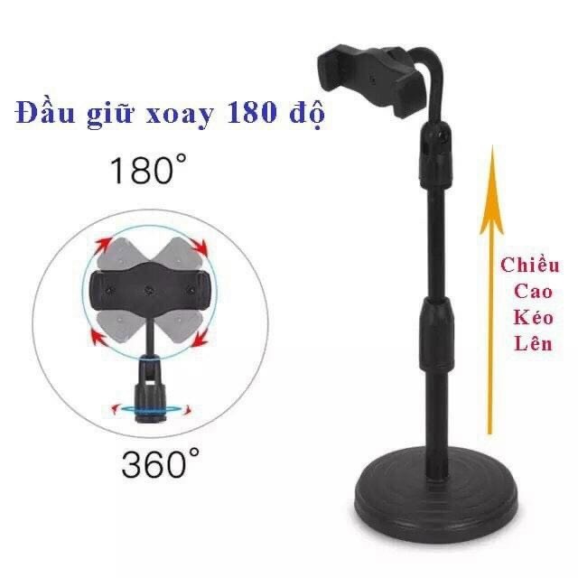 Giá Đỡ Kẹp Điện Thoại L08 Đế Tròn Để Bàn - Cao Tối Đa 33cm - Chính Hãng HD DESIGN | BigBuy360 - bigbuy360.vn
