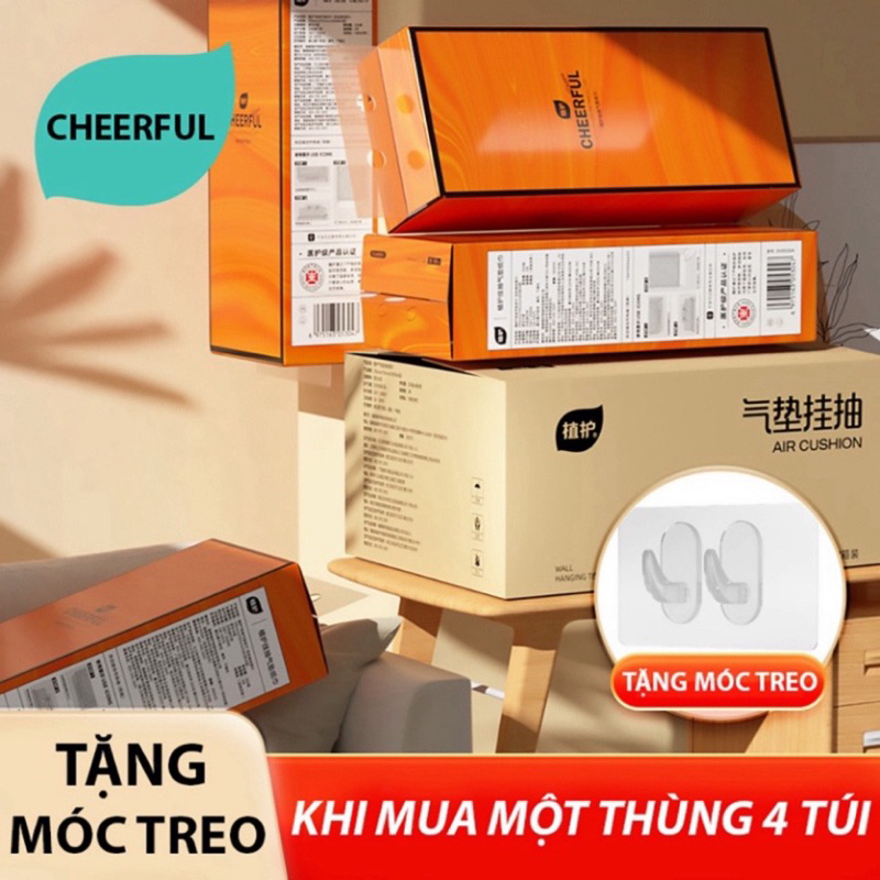 Giấy rút treo tường CHEERFUL 4 lớp 1 thùng 4 gói tặng kèm móc dán tường