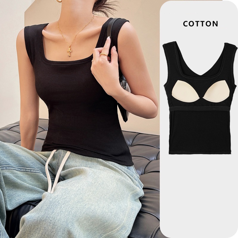 Áo Hai Dây Nữ Cotton Croptop Trẻ Trung, Áo Tanktop Nữ Dáng Ôm Co Giãn Mặc Đi Chơi Đi Tập LAS010