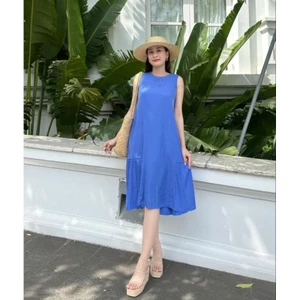 Đầm maxi lụa tơ sát nách xuất Hàn - dư xịn (45-60 kg)