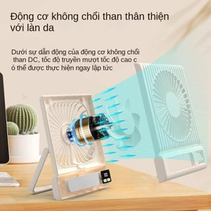 Quạt Để Bàn Tích Điện JISULIFE - ABS Xoay 180 Độ - Pin 4500mAh - Sử Dụng Lên Đến 15H