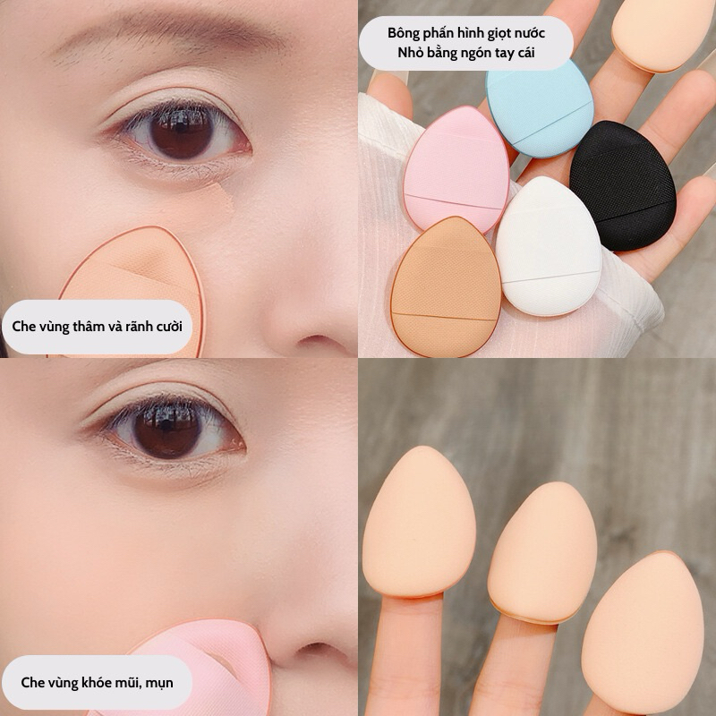 Mút Tán Kem Nền, Mút Tán Kem Che Khuyết Điểm Bằng Ngón Tay Mini Tiện Dụng