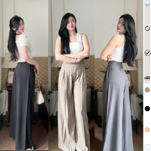 Quần ống rộng, dài 102cm chất Gold nhật mềm mịn rũ quần