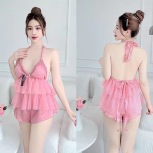Set đồ ngủ nữ 2 dây quần đùi chất lụa mềm mịn mát mặc nhà freesize dưới 54kg - cn153