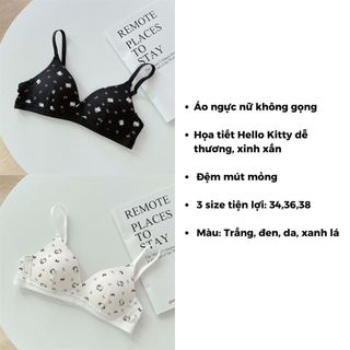 Áo ngực nữ không gọng đệm mút mỏng thoáng khí họa tiết hello kitty dễ thương xinh xắn DEVARI A224